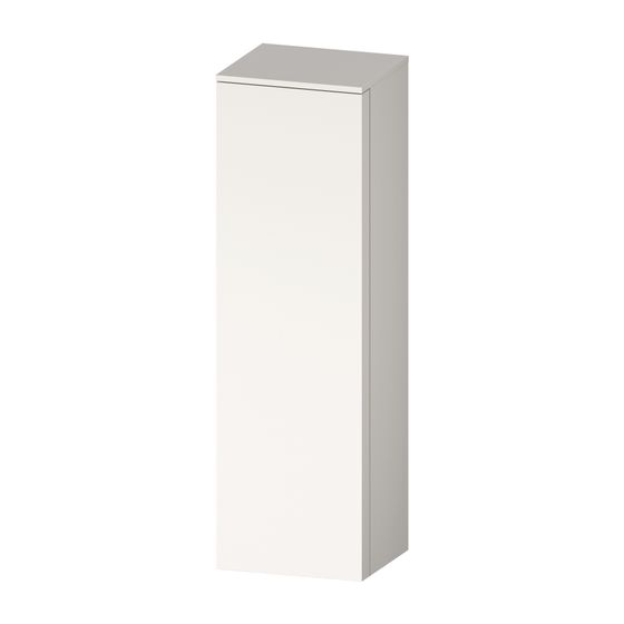 Duravit Qatego Halbhochschrank Dekor 360x400x1320mm, Weiß SM, 1 Tür L, 3 Glasfachböden, Grifflos