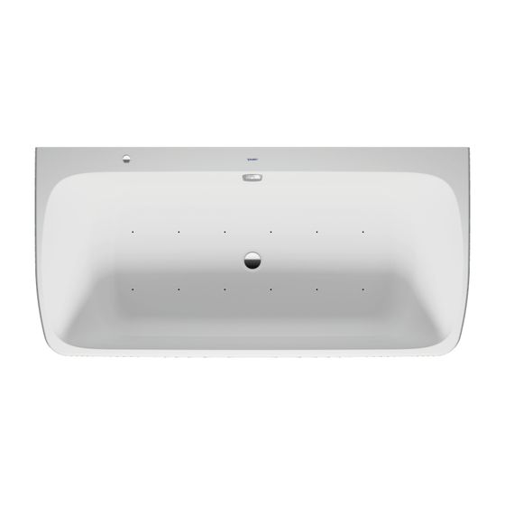 Duravit Qatego Whirlwanne Rechteckig, Vorwand, 870x1800x600mm, Air-System, 2 Rückenschrägen, 264l, Mattweiß