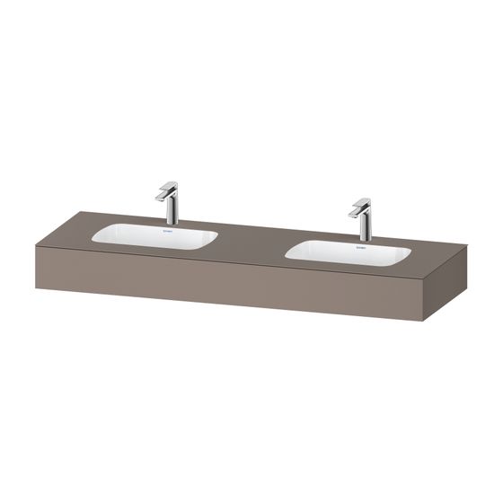 Duravit Qatego Einbauwaschtisch mit Konsole 550x1600x170mm, Basalt Matt, mit Überlauf, ohne Armatur oder HLB, WP 2