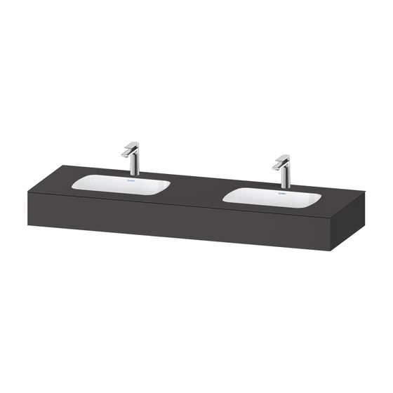 Duravit Qatego Einbauwaschtisch mit Konsole 550x1600x170mm, Graphit Matt, mit Überlauf, ohne Armatur oder HLB, WP 2