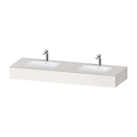 Duravit Qatego Einbauwaschtisch mit Konsole 550x1600x170mm, Weiß SM, mit Überlauf, ohne Armatur oder HLB, WP 2