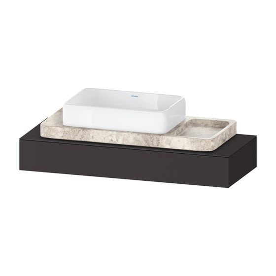 Duravit Qatego Konsole 480x1200-2000x170mm, 1 Ausschnitt/Waschplatz, Graphit SM, mit Konsolenträger