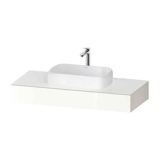Duravit Qatego Konsole 550x1200x170mm, 1 Ausschnitt/Waschplatz, Weiß Hochglanz, ohne Konsolenträger