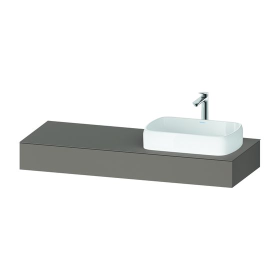 Duravit Qatego Konsole 550x1400x170mm, 1 Ausschnitt/Waschplatz, Basalt Matt, ohne Konsolenträger, R