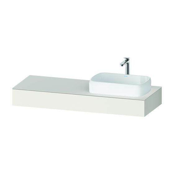 Duravit Qatego Konsole 550x1400x170mm, 1 Ausschnitt/Waschplatz, Weiß SM, ohne Konsolenträger, R
