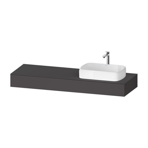Duravit Qatego Konsole 550x1600x170mm, 1 Ausschnitt/Waschplatz, Graphit Matt, ohne Konsolenträger, R