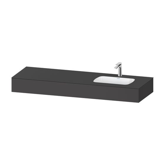 Duravit Qatego Einbauwaschtisch mit Konsole 550x1600x170mm, Graph.Matt, mit Überlauf, ohne Armatur oder HLB