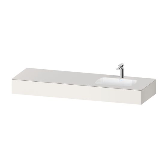 Duravit Qatego Einbauwaschtisch mit Konsole 550x1600x170mm, Weiß SM, mit Überlauf, ohne Armatur oder HLB, WP R