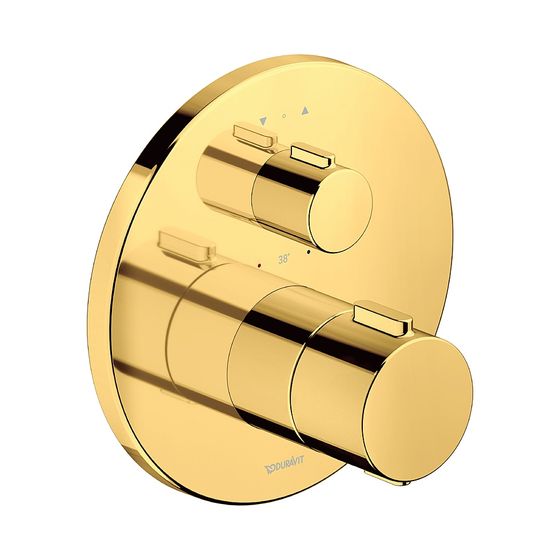 Duravit Thermostatarmaturen Thermostat Unterputz, 2 Verbraucher, Gold poliert, 20, 5l/min, Rosette rund, Rosette 170mm