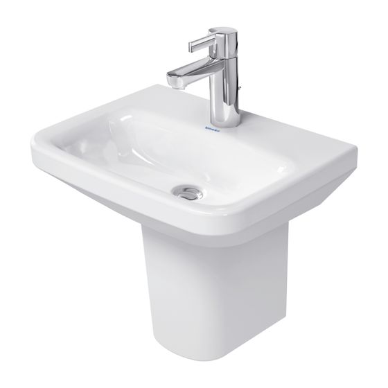 Duravit DuraStyle Handwaschbecken 335x450x115mm, Weiß Hochglanz, Rechteckig,1 Waschplatz/HL mittig, ohne Überlauf