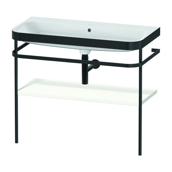 Duravit Happy D.2 Waschtisch-Set C-bonded Metallkonsole Lack, 490x975x850mm, Weiß Seidenmatt, ohne HL, Grifflos