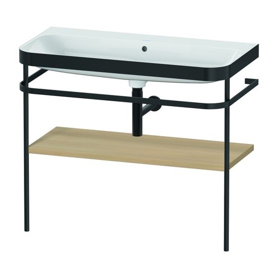 Duravit Happy D.2 Waschtisch-Set C-bonded Metallkonsole Lack, 490x975x850mm, Mediterrane Eiche Matt, ohne HL, Grifflos