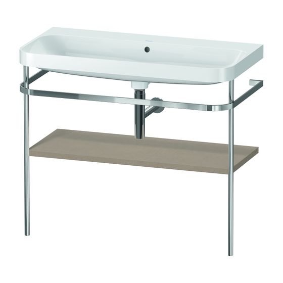 Duravit Happy D.2 Waschtisch-Set C-shaped Metallkonsole 490x975x850mm, Leinen, ohne HL, mit Überlauf/HLB