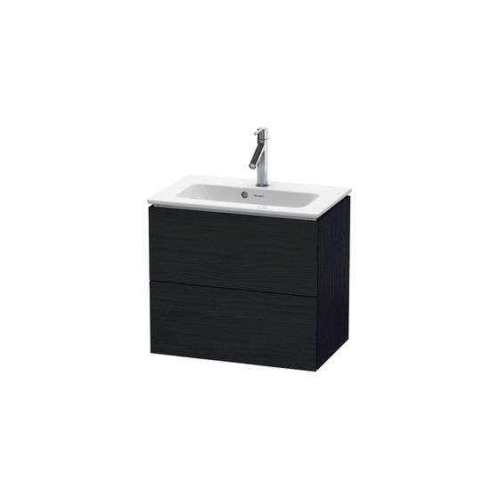 Duravit L-Cube Waschtischunterbau wandh. 391x620x550mm Compact, Eiche Mattschwarz, Grifflos, 2 SK