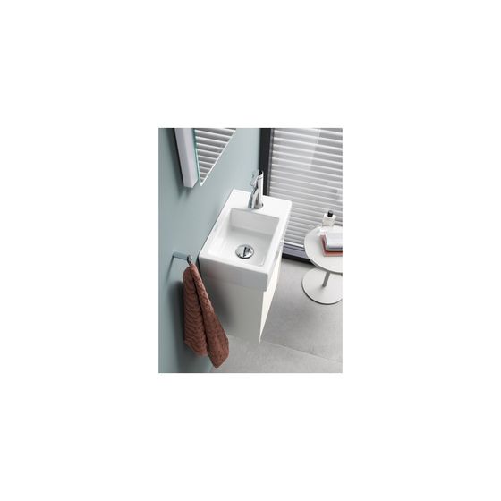 Duravit Vero Air Handwaschbecken 250x380x140mm, Weiß Hochglanz, WonderGliss, Rechteckig, 1 Waschplatz L, 1 HL R, ohne Überlauf