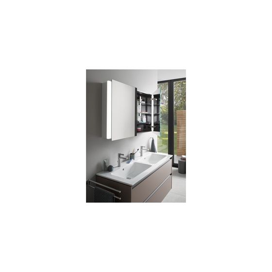 Duravit Ketho.2 Spiegelschrank Wandmontage 157x1000x700mm, Weiß, 2 Türen L/R LKZ2, 2 Glasfachböden, 18W