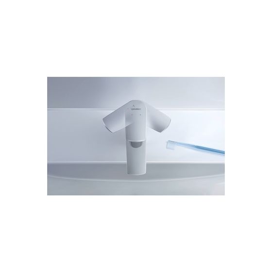 Duravit No.1 Einhebel-Waschtischmischer S, Chrom, 5l/min, Hebelgriff, mit Garnitur, Ausladung 100mm, Höhe 156mm