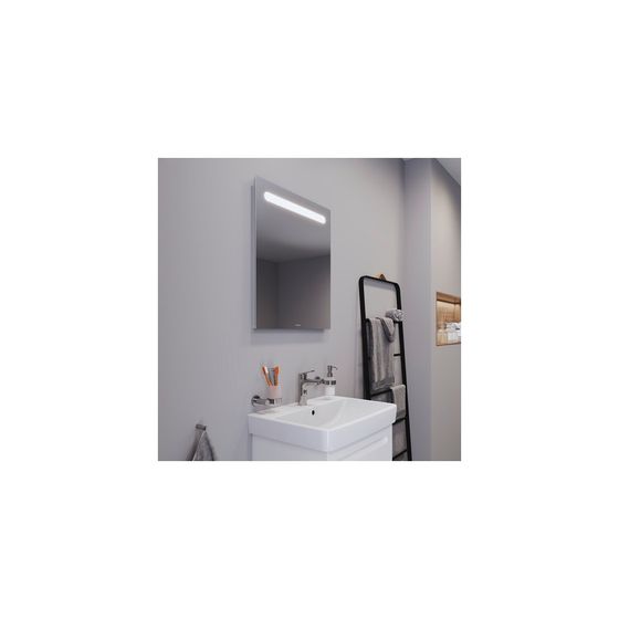Duravit No.1 Spiegel Wandmontage 35x600x700mm, Mattweiß, LED oben, 5W, Betätigung extern