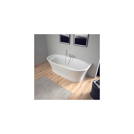 Duravit Cape Cod Badewanne 510x900x1900mm, Mattweiß, Halbrund, Vorwand, 1 Rückenschräge L, 205l, Nahtlose Verkleidung