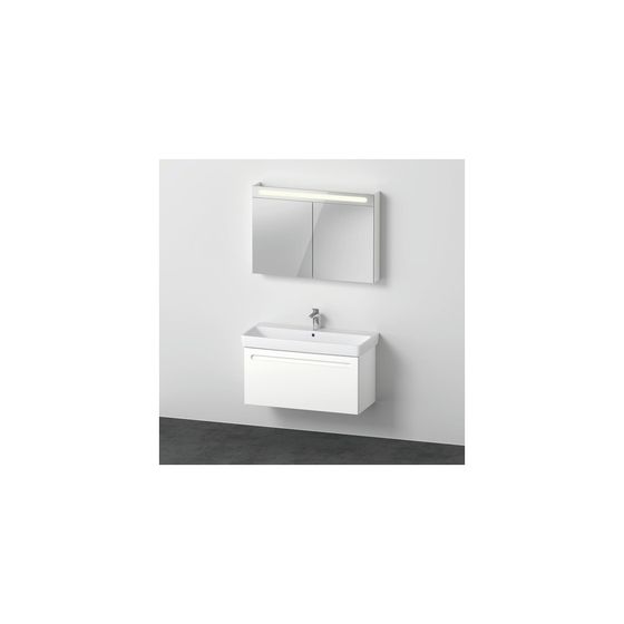 Duravit No.1 Möbel-Set, Möbelwaschtisch, Waschtischunterbau, Spiegelschrank 450x1000x2000mm, 1 AZ, Mattweiß, N10184018180000