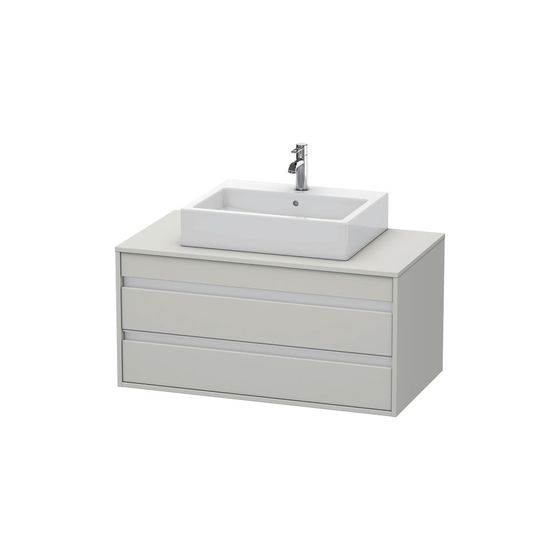 Duravit Ketho Konsolenwaschtischunterbau wandh. 550x1000x496mm M mit KSP Betongrau Matt Griffleiste 2 SK, für ASB
