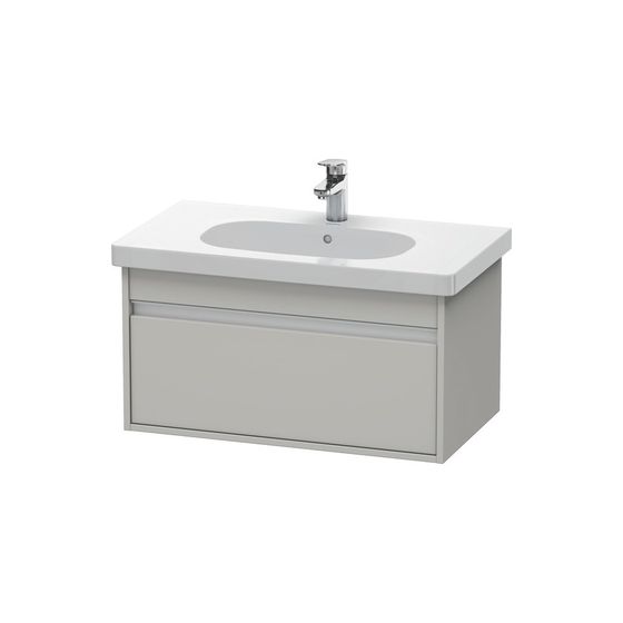 Duravit Ketho Waschtischunterbau wandh. 455x800x410mm Betongrau Matt, Griffleiste Silber, 1 Auszug, mit Dämpfung für 034285