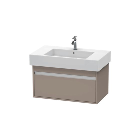 Duravit Ketho Waschtischunterbau wandh. 455x800x410mm, Basalt Matt, Griffleiste Silber, 1 AZ, mit Dämpfung für 032985