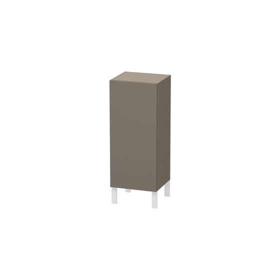Duravit L-Cube Halbhochschrank Echtholzfurnier variabel 200-363x250-500x600-900mm Flanell Grau SDM, 1 Tür L, 2 Glas-FB Grifflos