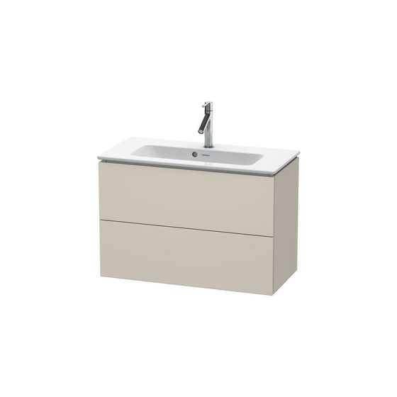 Duravit L-Cube Waschtischunterbau wandh. 391x820x550mm Compact, Taupe Matt, Grifflos, 2 SK, Aus./Schür.