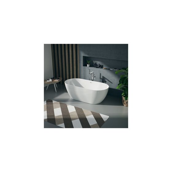 Duravit DuraKanto Badewanne 465x800x1700mm, 292l, Weiß glänzend, Oval, Freistehend, 2 Rückenschrägen Nahtl. Acrylverkleidung
