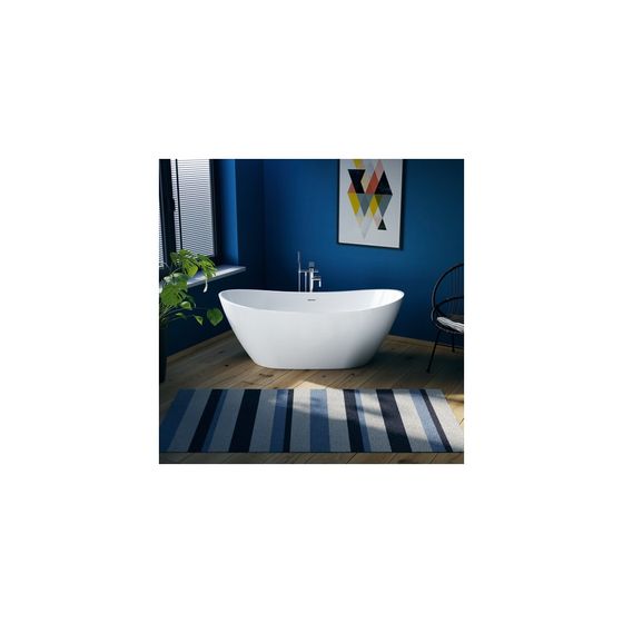 Duravit DuraVato Badewanne 690x800x1800mm, 202l, Weiß glänzend, Oval, Freistehend, 2 Rückenschrägen Nahtlose Acrylverkleidung