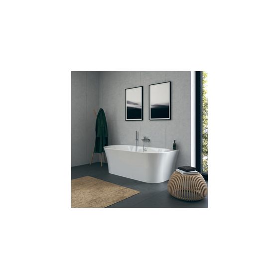 Duravit DuraSenja Badewanne 470x800x1700mm, 265l, Weiß glänzend, Oval, Vorwand, 2 Rückenschrägen Nahtlose Acrylverkleidung