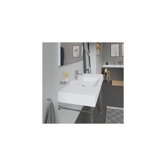 Duravit Vero Waschtisch 490x1250x170mm, WonderGliss, Weiß Hochglanz, Rechteckig, 1 Waschplatz/HL mittig, mit Überlauf