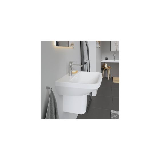 Duravit DuraStyle Waschtisch 440x550x170mm wandh. Weiß Hochglanz, Rechteckig, WonderGliss, 1 WP mittig, 1 HL mittig, mit ÜL