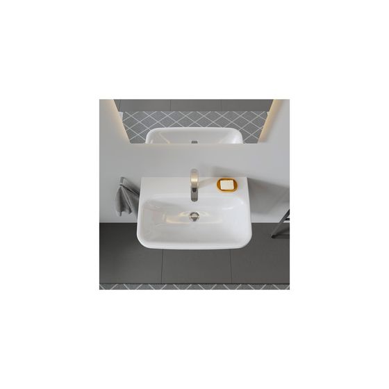Duravit DuraStyle Waschtisch 440x650x170mm wandhäng., Weiß Hochglanz, Rechteckig, 1 WP mittig, 1 HL mittig, mit ÜL