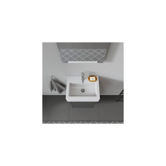 Duravit Vero Handwaschbecken 350x450x160mm, Weiß Hochglanz, WonderGliss, Rechteckig,1 Waschplatz/HL mittig, mit ÜL