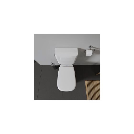 Duravit D-Code WC-Sitz Weiß HG 362x55x478mm mit Absenkauto. Sitzgarnitur ab. vorne offen, Edelstahl-Scharniere, Verlängert