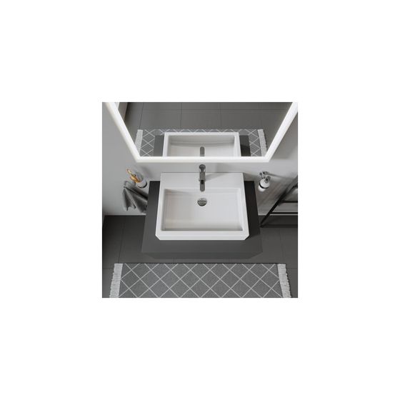 Duravit Vero Aufsatzbecken 595mm, Weiß Hochglanz, WonderGliss, Rechteckig, mit HLB, mit Überlauf, RW glasiert
