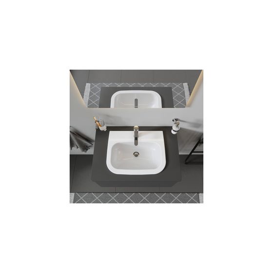 Duravit D-Code Einbauwaschtisch 435x545x195mm, Weiß Hochglanz, mit HLB/Überlauf, 1 HL, Einbau von oben