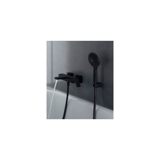 Duravit Manhattan Einhebel-Wannenmischer Aufputz, Mattschwarz, Anschlussart S-Anschl. 1/2