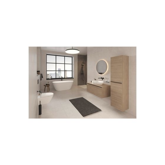 Duravit Shower Systems Duschsystem Mattschwarz, Thermostat, Kopfbrause 250mm, 9l/min, höhenverstellbar, 1124mm