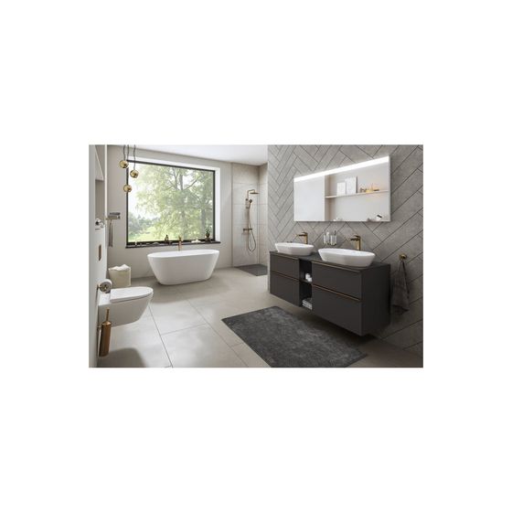 Duravit Shower Systems Duschsystem Bronze gebürstet, Thermostat, Kopfbrause 250mm, 9l/min, höhenverstellbar, 1124mm