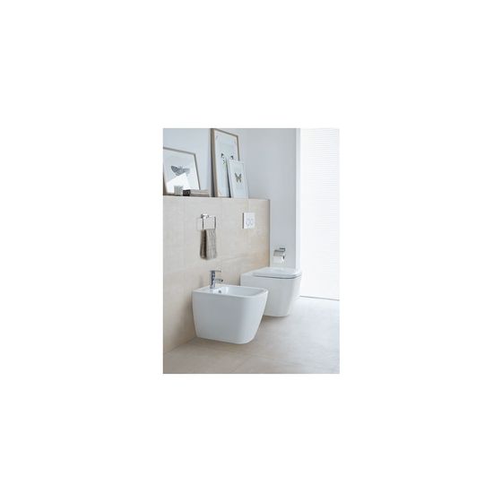 Duravit Happy D.2 Stand Bidet 570x365x400mm, Weiß Hochglanz, 1 HL, mit Überlauf, Back to wall
