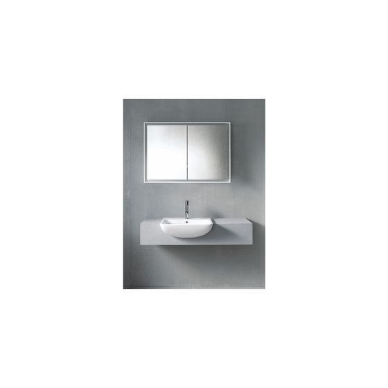 Duravit ME by Starck Halbeinbauwaschtisch 455x550x180mm, Weiß Hochglanz, 1 HL, mit Überlauf, Befestigung für Holzkonsolen