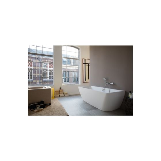 Duravit DuraSquare Badewanne 485x800x1800mm, 195l, Mattweiß, Rechteckig, Vorwand, 2 Rückenschrägen Nahtlose Verkleidung