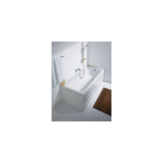 Duravit Ab- und Überlaufgarnitur, Chrom glänzend, rund mit Griffmulden, Bowdenzuglänge 530mm, für seitlichen Ablauf