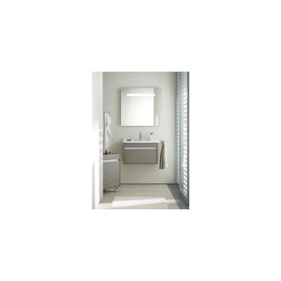 Duravit Ketho Waschtischunterbau wandh. 455x650x410mm, Basalt Matt, Griffleiste Silber, 1 Auszug, mit Dämpfung