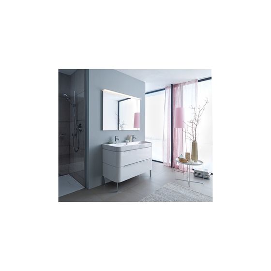 Duravit Happy D.2 Waschtisch 505x1200x170mm, WonderGliss, Weiß Hochglanz, Rechteckig, 1 HL L/R, mit Überlauf
