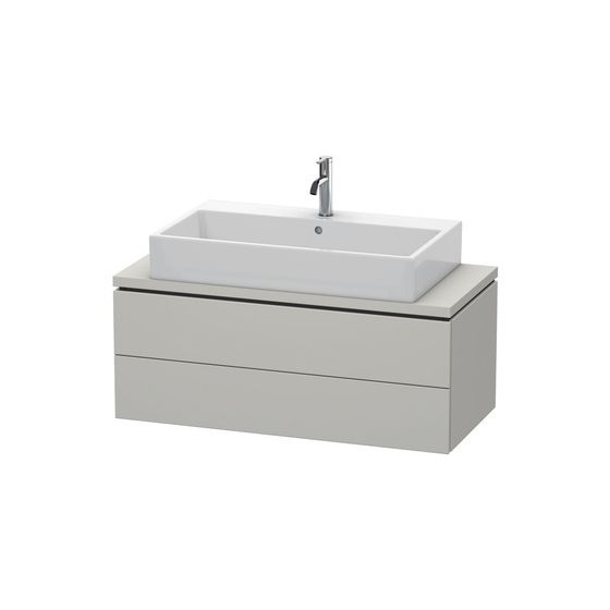 Duravit L-Cube Konsolenwaschtischunterbau wandh. 477x1020x400mm ohne KSP Compact, Betongrau Matt, Grifflos, 2 SK