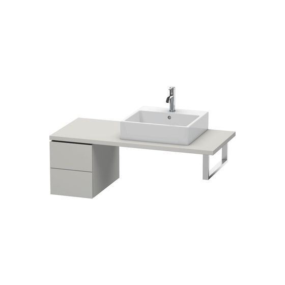 Duravit L-Cube Unterschrank für Konsole Echtholzfurnier, 547x320x400mm mittig, mit KSP, Betongrau Matt, 2 Schubkästen